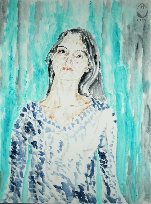 oil on paper - olio su carta di Piro